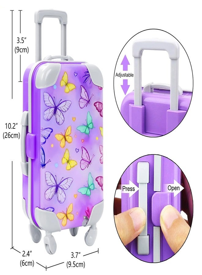 DONTNO American 18 Inch Doll Accessories with Travel Suitcase Makeup Play Set and Clothes,Shoulder Bag,Eye Shadow Plate,Butterfly Hairpin,Bracelet,Lipstick,Hair Tie,Eyelash Brush,No Doll and Shoes - Image 4